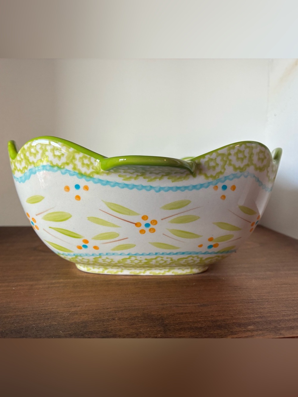 Temp-tations Old World Green 1.5 Qt Square Baker Serving Dish Ovenware
